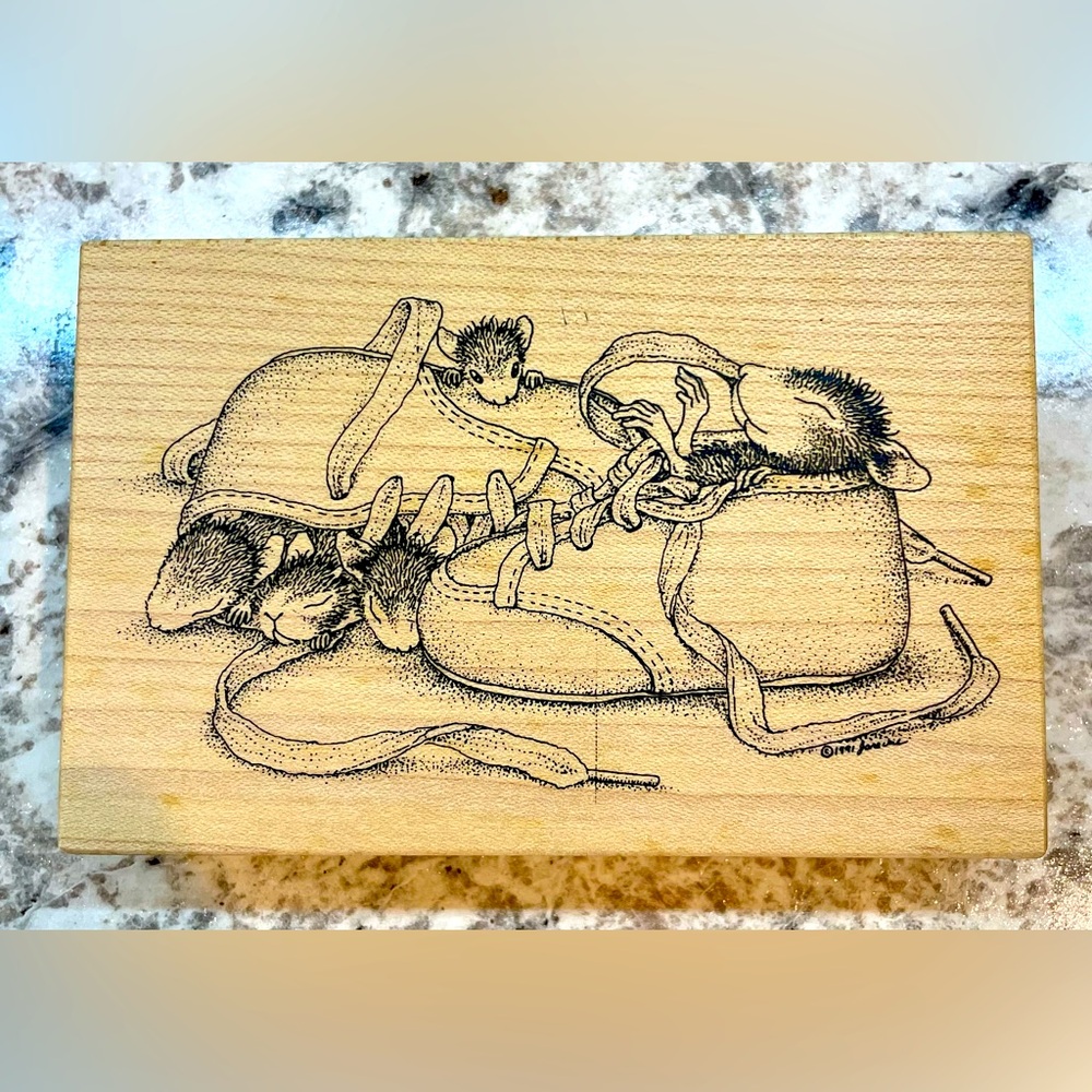 Vintage House Mouse “Baby Shoes” Stamp